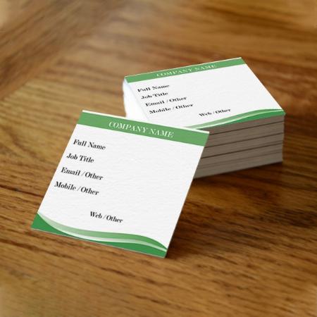 Green White Design Customized Square Visiting Card