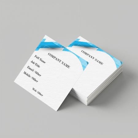 Blue White Design Customized Square Visiting Card