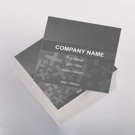 Grey Design Customized Square Visiting Card