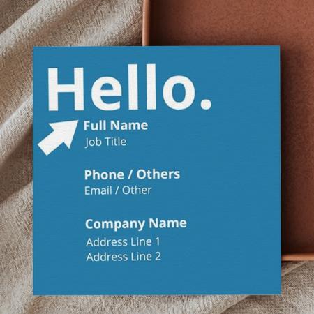 Hello Design Customized Square Visiting Card