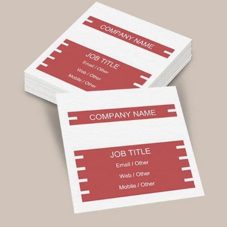 Red and Whte Customized Square Visiting Card