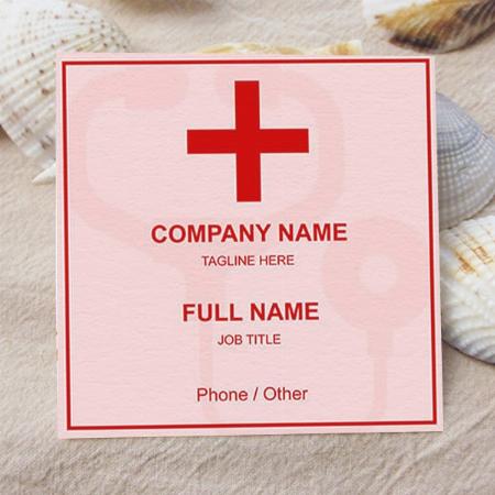 Red Medical Customized Square Visiting Card