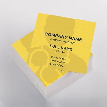 Yellow Design Customized Square Visiting Card