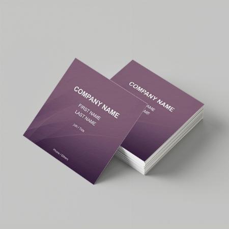 Purple Design Customized Square Visiting Card