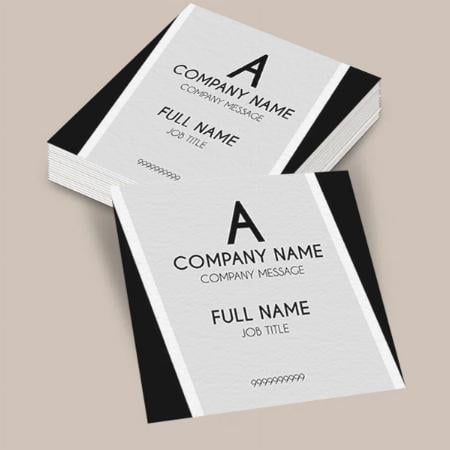 Grey and Black Customized Square Visiting Card