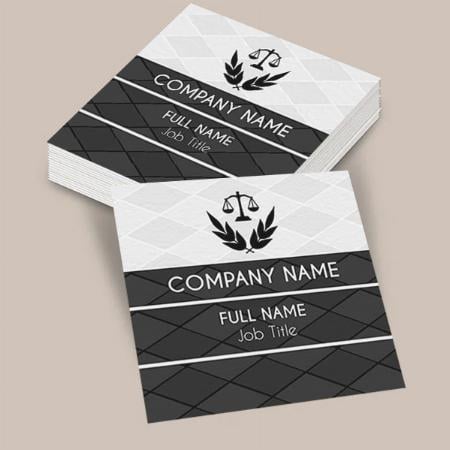 Black and Grey Customized Square Visiting Card