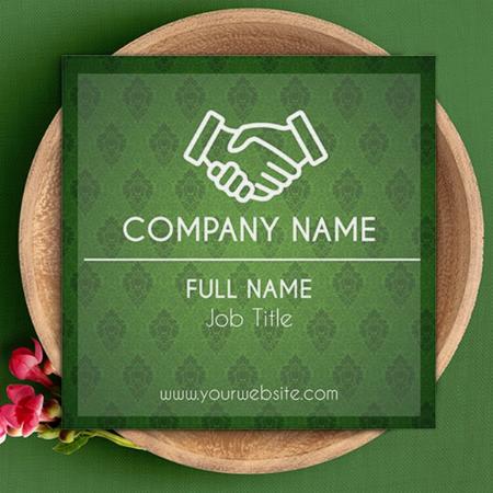 Green Design Customized Square Visiting Card