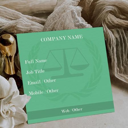 Green Law Design Customized Square Visiting Card