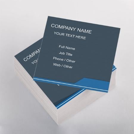 Blue Design Customized Square Visiting Card