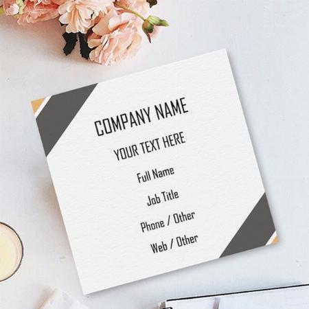 White and Grey Design Customized Square Visiting Card