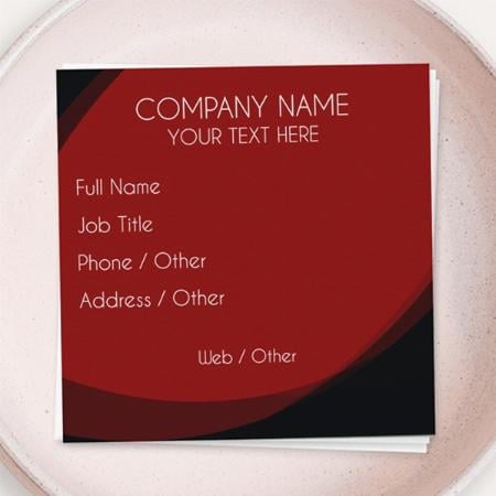 Red and Black Design Customized Square Visiting Card