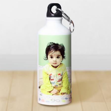 Customized Photo Printed Sipper Water Bottle - White