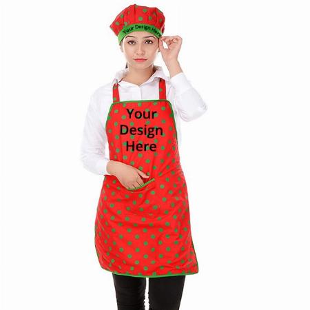 Red Customized Waterproof Apron With Cap