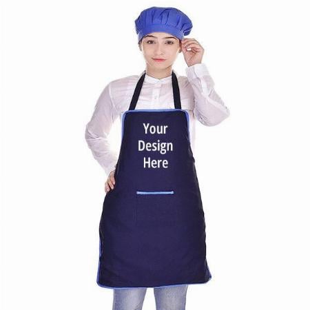Blue Customized Apron With Large Pockets (70x80 Cms)