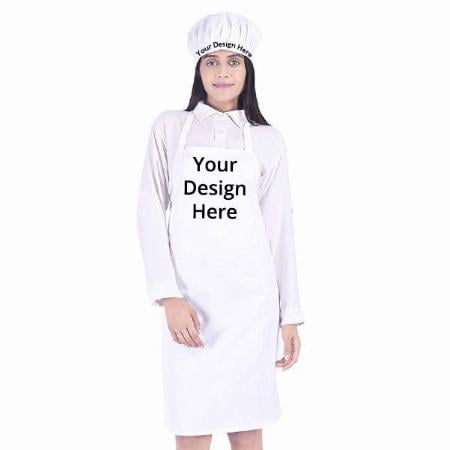 White Customized Apron with Cap