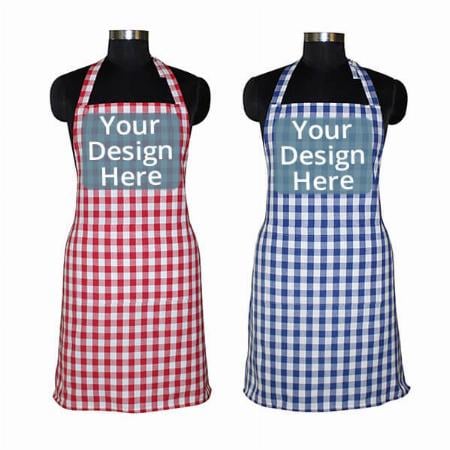 Red and Blue Customized Adjustable Buckle on Top Pack of 2 Aprons
