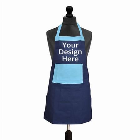 Blue Customized Kitchen Apron with Pocket, 1 Pot Holder &amp; 1 Glove
