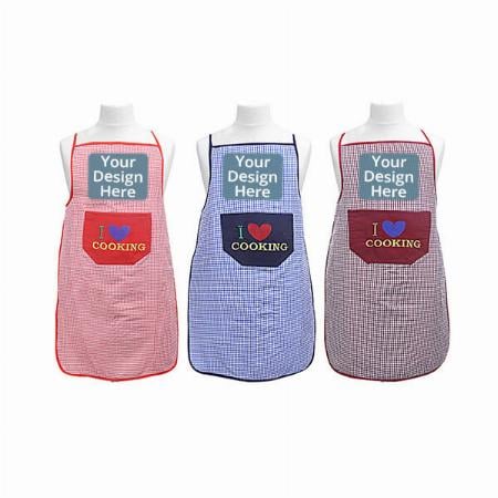 Multicolour Customized Set of 3 Waterproof Aprons with Front Pocket