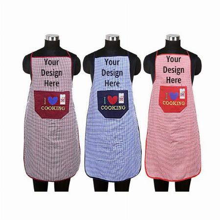 Multi-Color Customized Cotton Waterproof Apron with Front Pocket (Set of 3)
