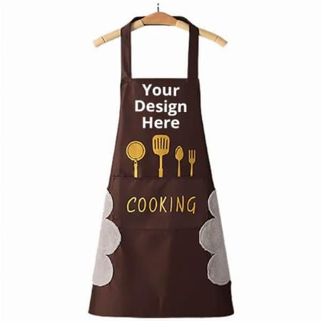 Brown Customized Apron with Pocket