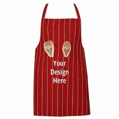 Red Customized Cotton Cooking Kitchen Apron