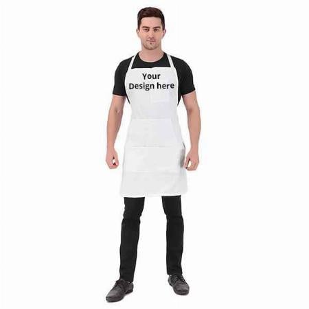 White Customized Apron (Adjustable/Two Towel Loop/Five Tool Pockets)