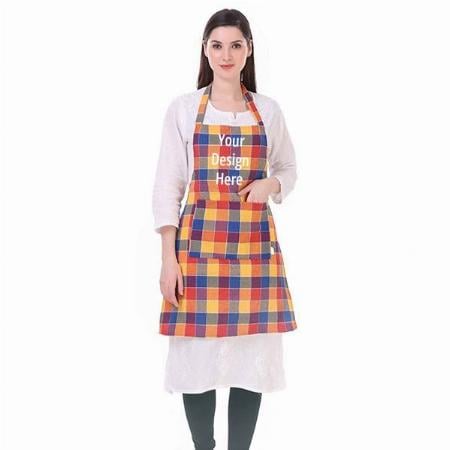 Multi-Color Customized Apron with Center Pocket and Adjustable Neck Metal