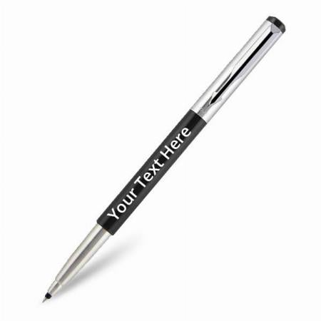 Black Customized Parker Vector Mettalix Roller Ball Pen (Black) with Blue Ink