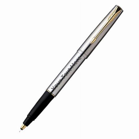 Stainless Steel Customized Parker Frontier Roller Ball Pen Gold Trim, Blue Ink, with Dad Quote