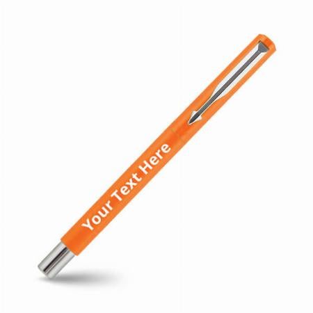 Orange Customized Parker Vector Chrome Fine Nib Pen
