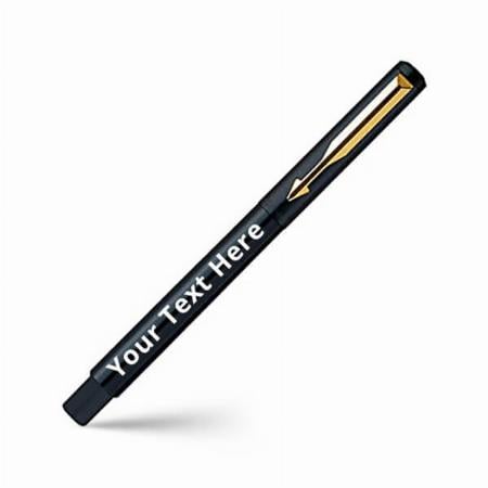 Black Customized Parker Vector Gold Trim Roller Pen