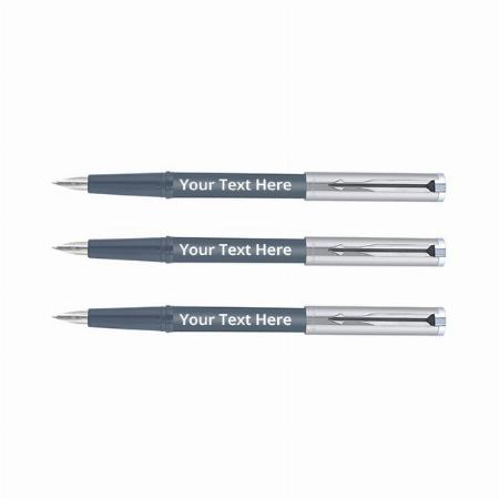 Silver Customized Parker Beta Premium Fountain Pen, Chrome Trim (Set of 3)