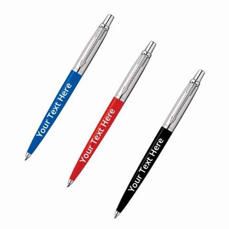 Multicolour Customized Parker Jotter Standard CT Chrome Trim Ball Pen (Red, Black, and Blue) - Set of 3