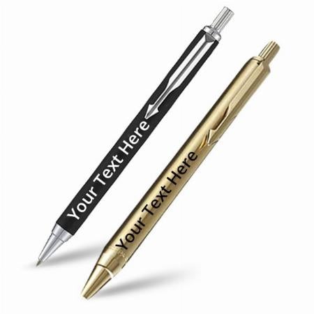 Gold &amp; Black Customized Parker Profile Ball Pen (Twin) Combo with Parker Keychain