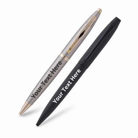 Customized Black and Silver Cello Ball Pen Pack of 2