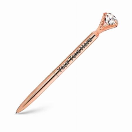 Rose Gold Customized Pen with Crystal Diamond