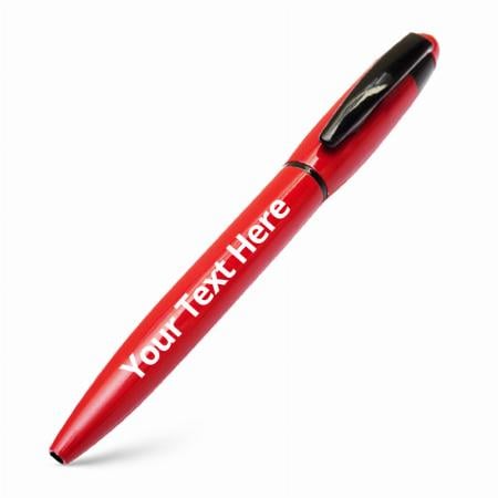 Red Customized Auteur Metal Body Twist Pen