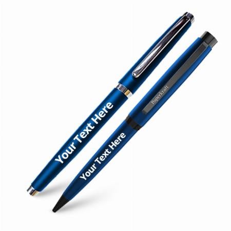Blue Customized Paperkraft Metal Body Pen Pack of 2