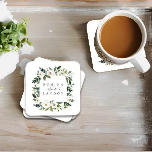 Frame Coasters Buy Floral Frame with Name Customized Photo Printed Tea & Coffee ...