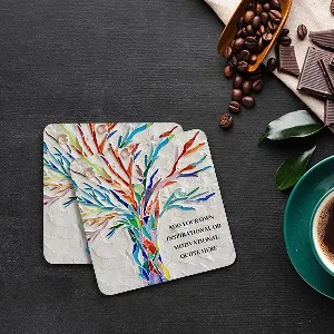 Text Tea Coaster Buy Colorful Tree Design Customized Photo Printed Tea & Coffee Coasters ...