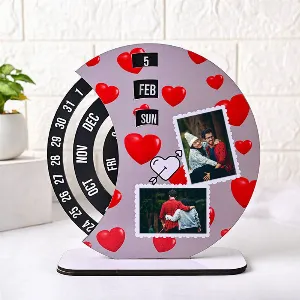 Table Calender Frame Buy Red Hearts Customized Printed Calendar Table Photo Frame - 8 Inches ...