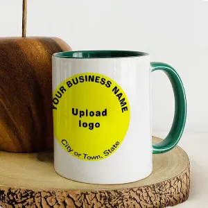 Branded Mug Rounded Buy Round Shape Business Brand Logo Design Customized Photo Printed ...