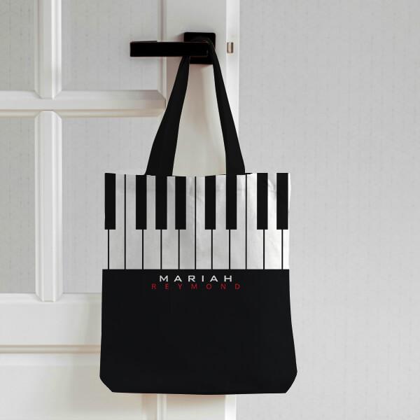 Modern Piano Design Customized Full Print Tote Bag for Women & Men
