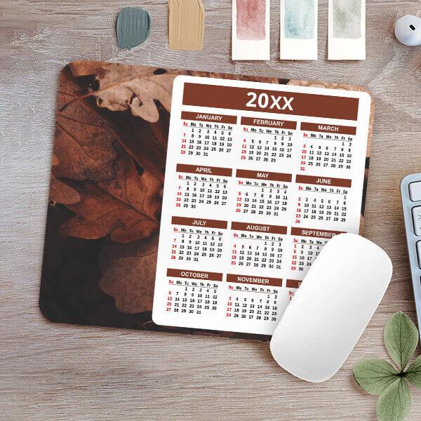 Autumn Leaves Customized Printed Rectangle Calendar Mousepad Photo Mouse Pad