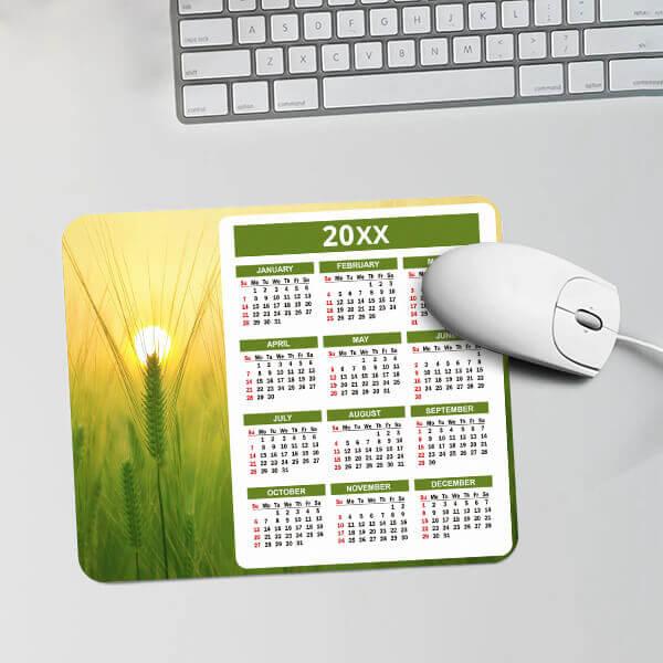 Sunrise Customized Printed Rectangle Calendar Mousepad Photo Mouse Pad