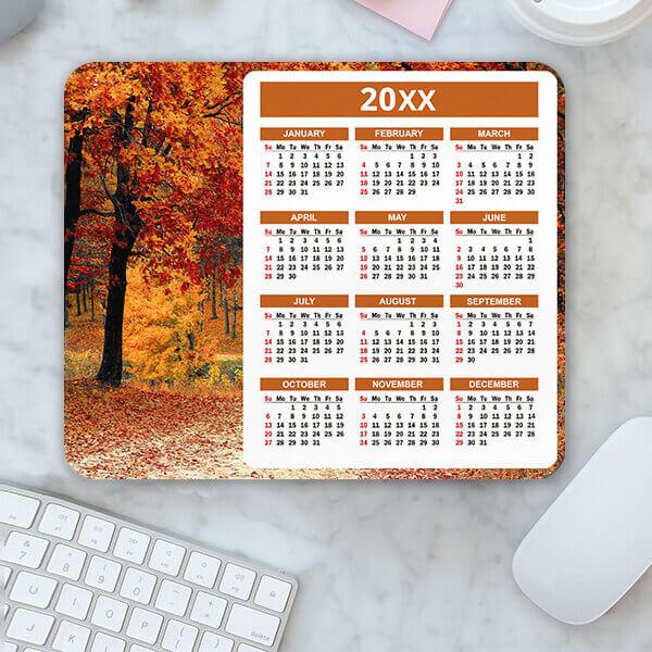 Autumn Tree Customized Printed Rectangle Calendar Mousepad Photo Mouse Pad