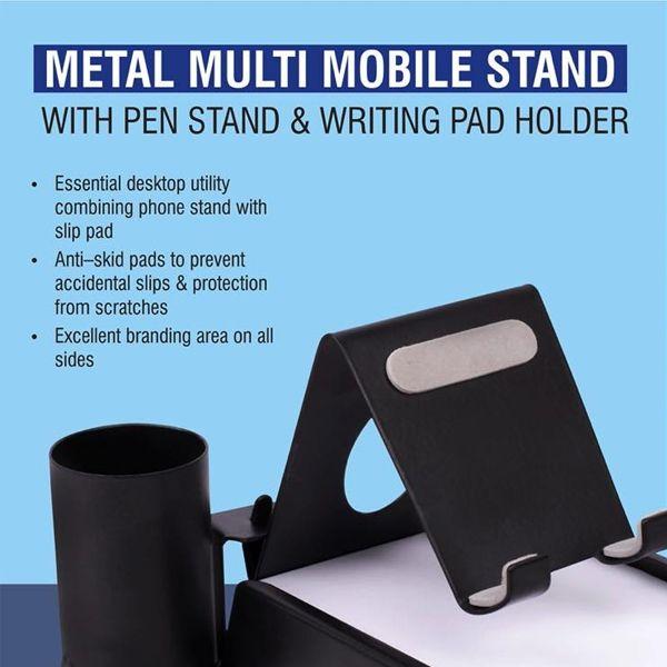 Writing Paper Stand Buy Black Customized Metal Mobile Stand with Detachable Tumbler and ...