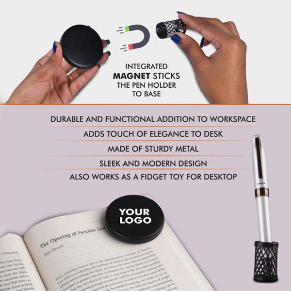 Buy Black Customized Metal Paperweight With Magnetic Pen Stand YourPrint buy-black-customized-metal-paperweight-with-magnetic-pen-stand-yourprint