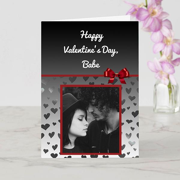 Modern Photo Valentine's Day Customized Printed Greeting Card