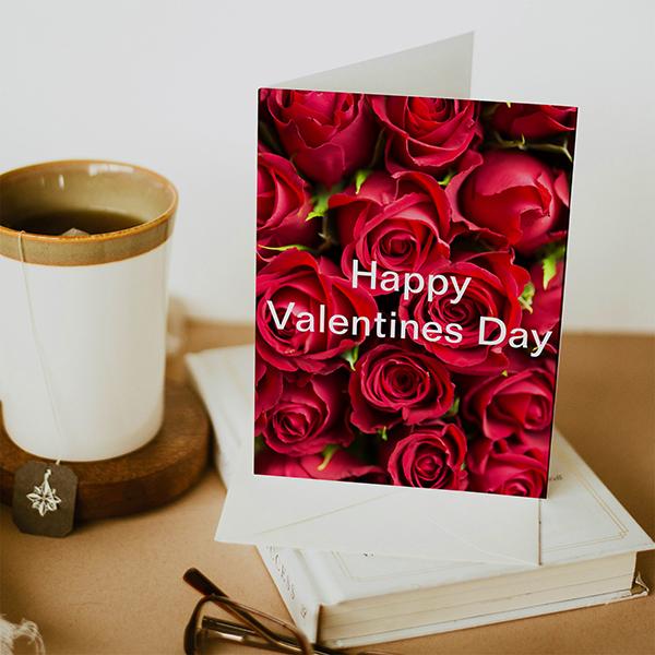 Rose Design  Valentines Day Customized Printed Greeting Card